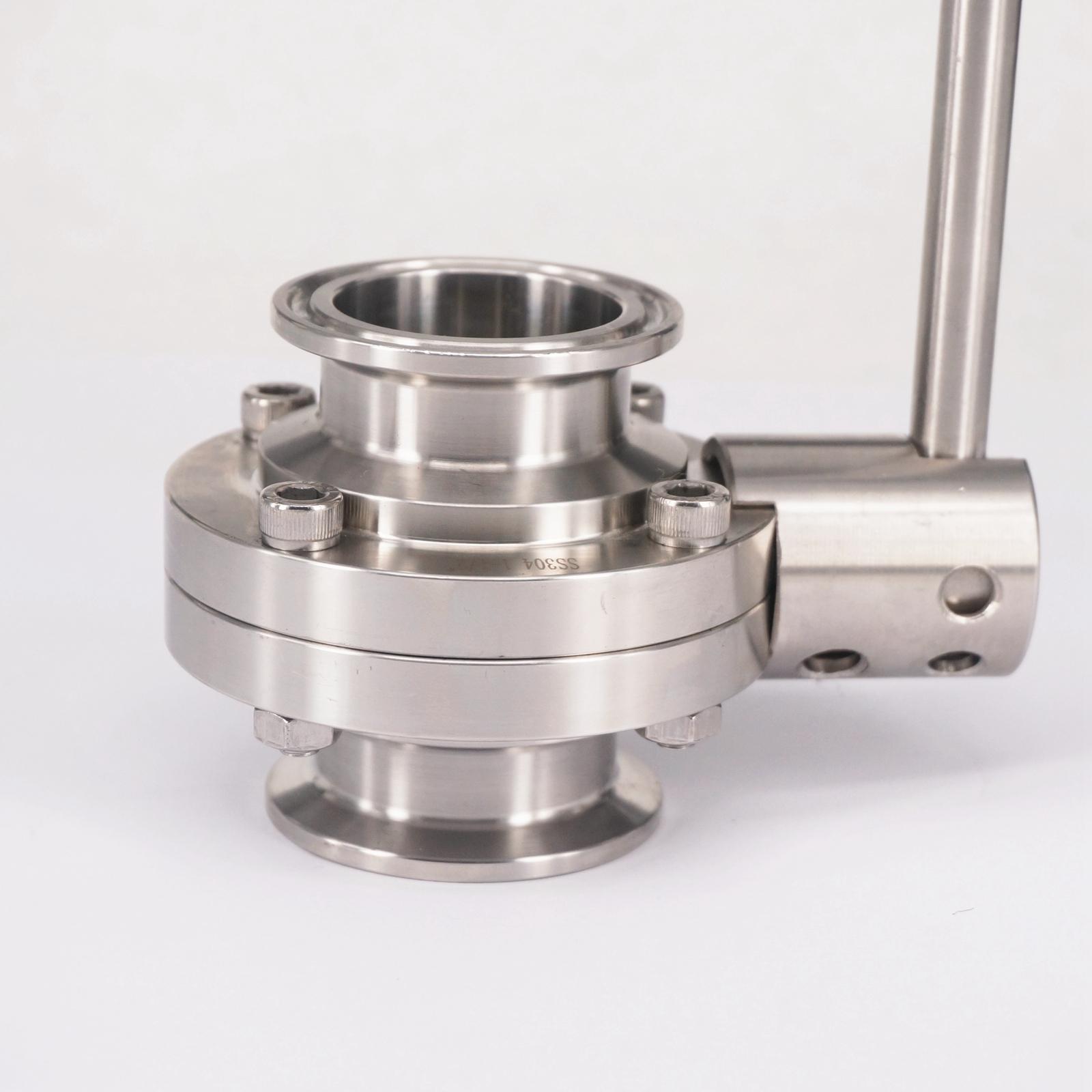 1-1/2" 38mm SuS304 Stainless Steel Sanitary 1.5" Tri Clamp Butterfly Flow control Valve Homebrew Beer Dairy Product