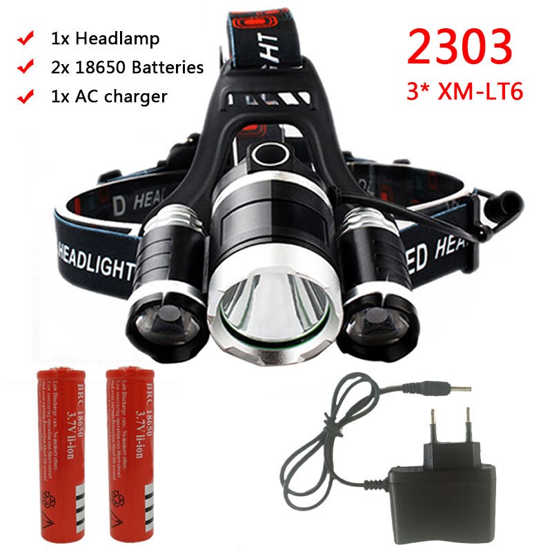 Litwod Z20 CREE XHP70.2 LED phare avant lampe frontale lampe torche 18650 batterie VS 3 pièces XM-L T6: option B