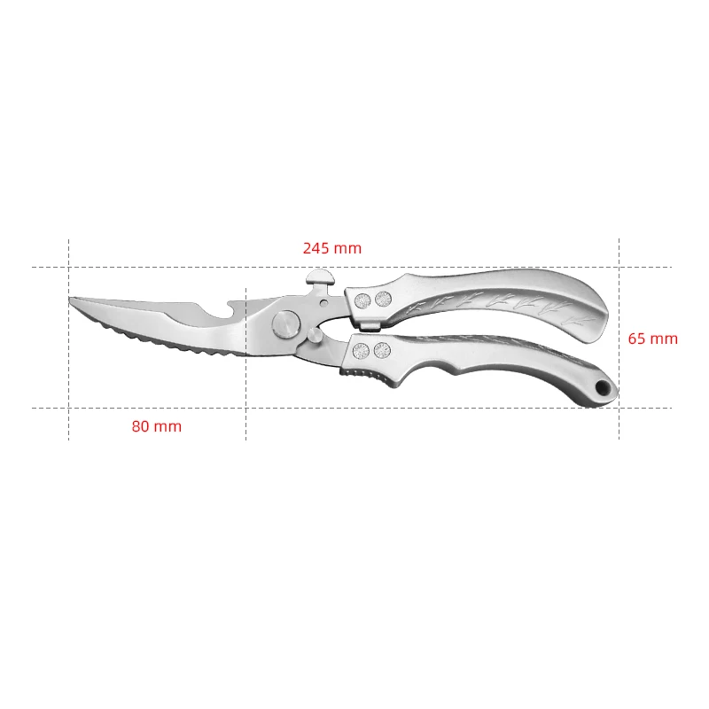 Edelstahl Huhn Knochen Schere Küche Schere Haushalt Lebensmittel Schere Fisch Huhn Ente Cutter Schere Messer: Beige