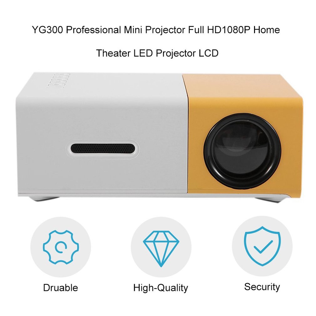 LED Mini Projector Portable HD 1080P Home Theater HDMI 320x240 Pixels Supports Home Media Video Player