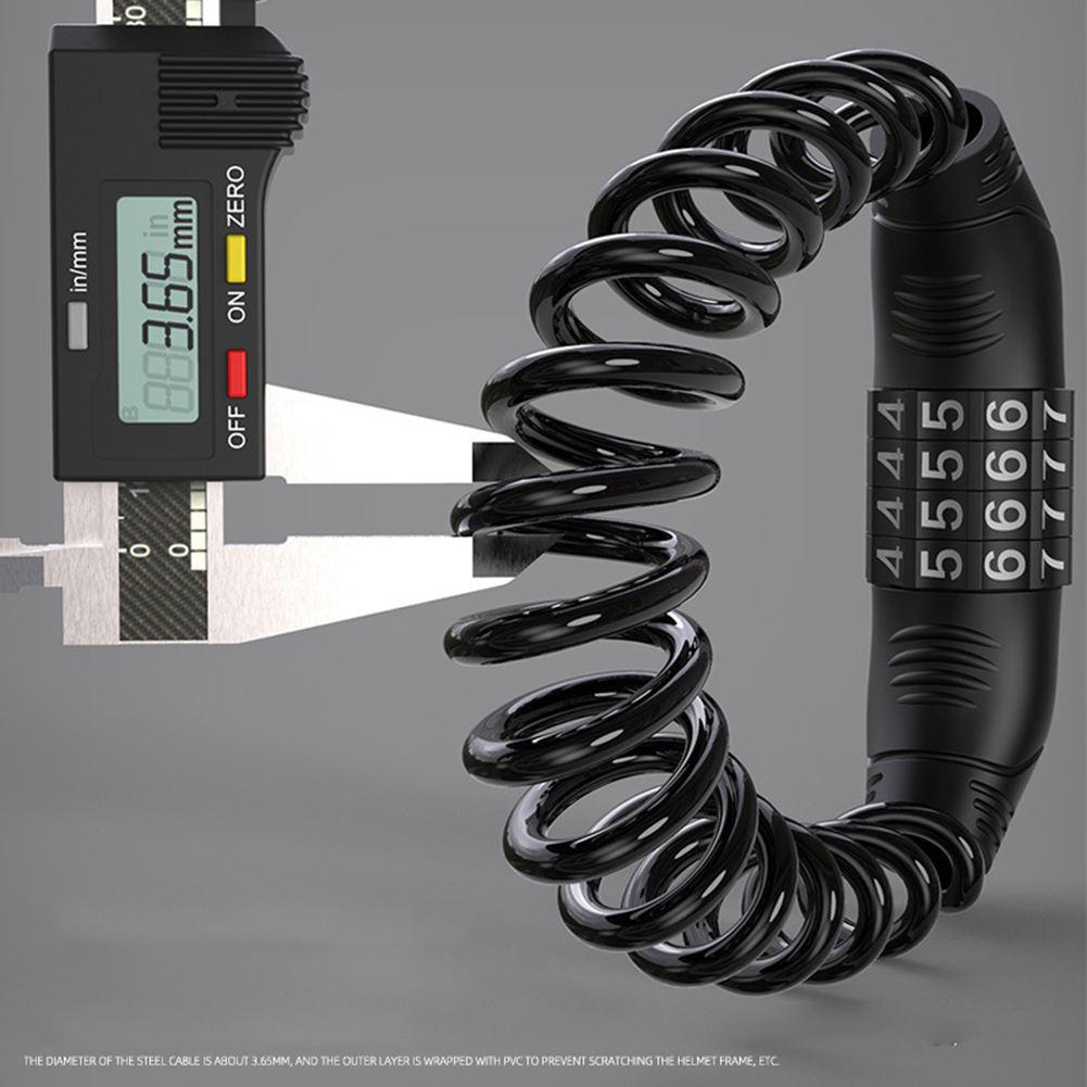 Duurzaam Fietshelm Slot 4 Digit Draagbare Lente Anti-Diefstal Fiets Codeslot Wachtwoord Combinatie Motorcycle Security Lock
