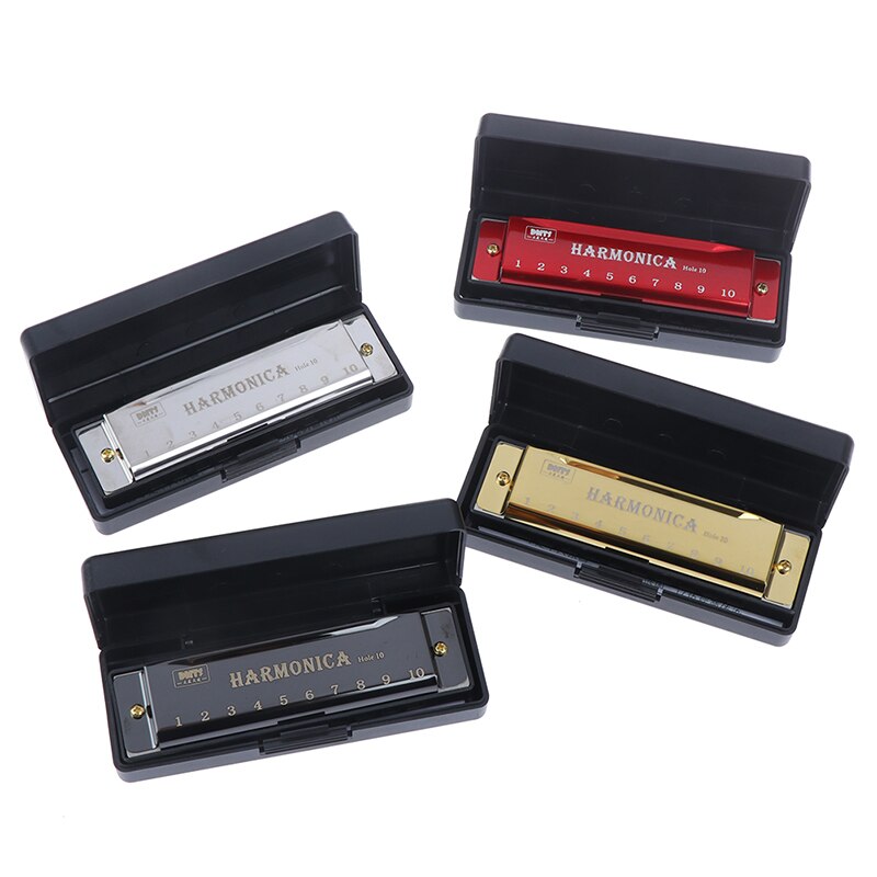 10 Hole Harmonica Mondharmonica Puzzel Titanium Muziekinstrument Beginner Onderwijs Spelen Koperen Kern Hars Harmonica