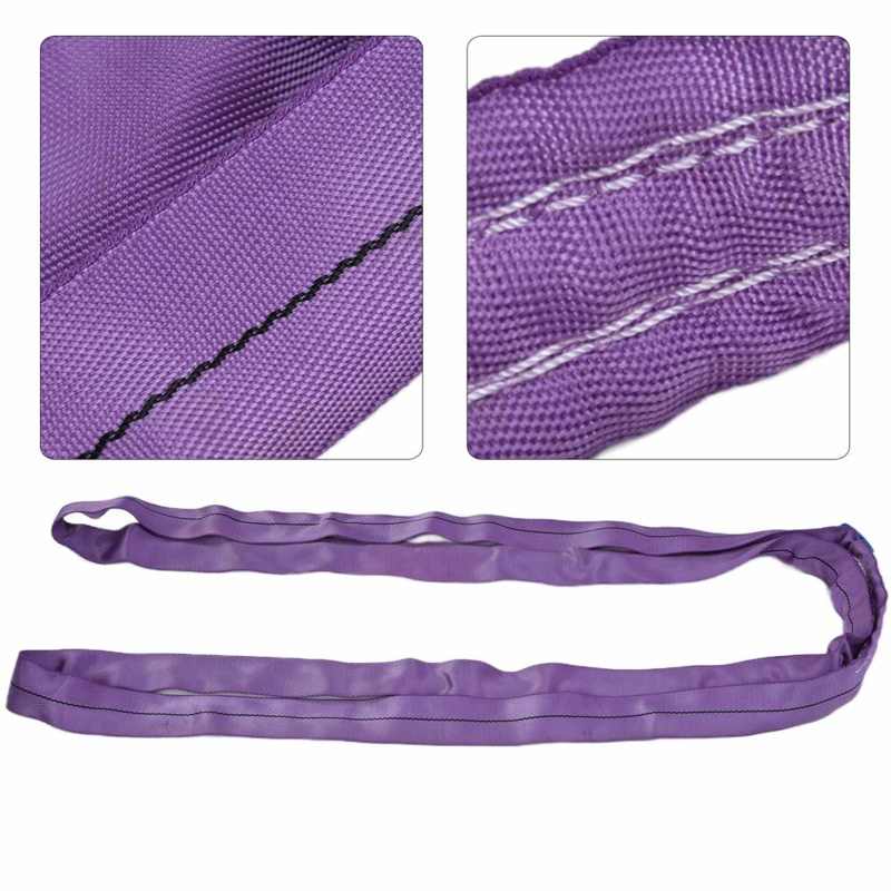 Round Lifting Sling 1T Load Endless Slings Wear Resistant for Construction Works for Machinery Equipment Crane Rigging