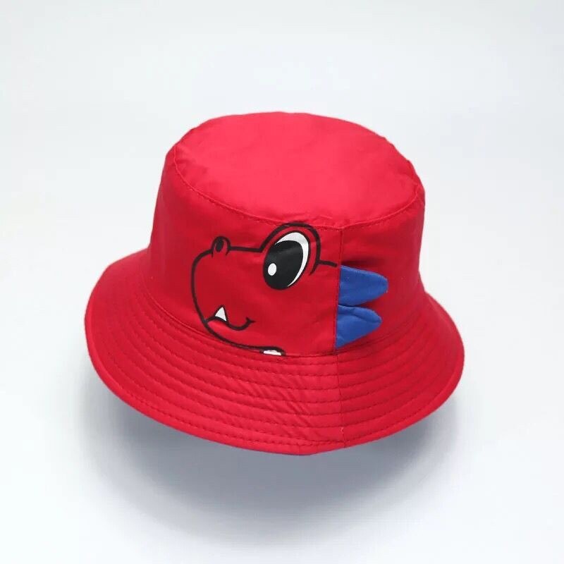 Sombrero de Sol de algodón para bebé, gorros de dinosaurio de dibujos animados, Color sólido, bonito sombrero de cubo para niños, accesorios para bebés de 1 a 3 años