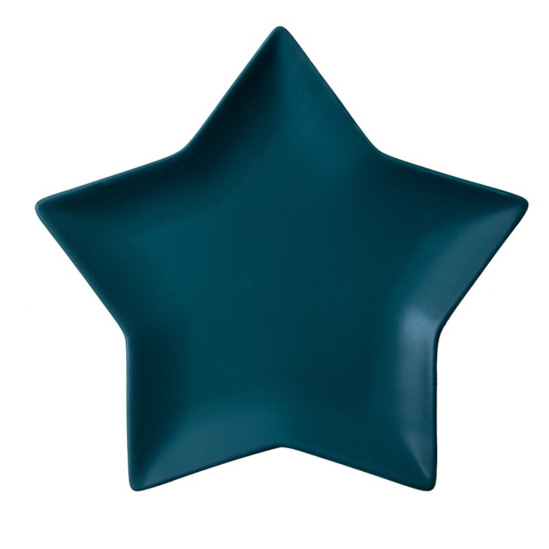 Nordic ins five-pointed star plate ceramic dish household dinner plate western steak plate fruit salad dessert plate