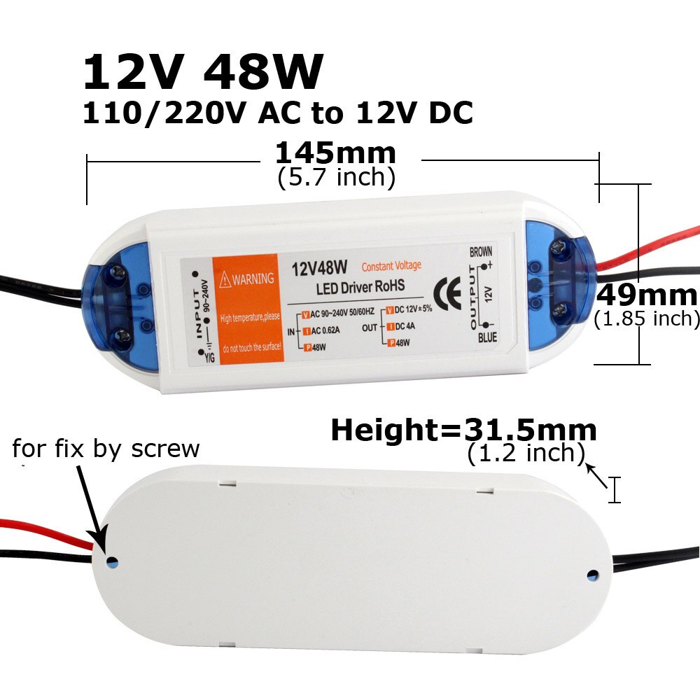 5 V Voeding 12 Volt LED Driver AC 110 V 220 V naar DC 5 Volt Power Adapter 12 V 18 W 28 W 48 W 60 W 72 W 100 W Verlichting Transformator