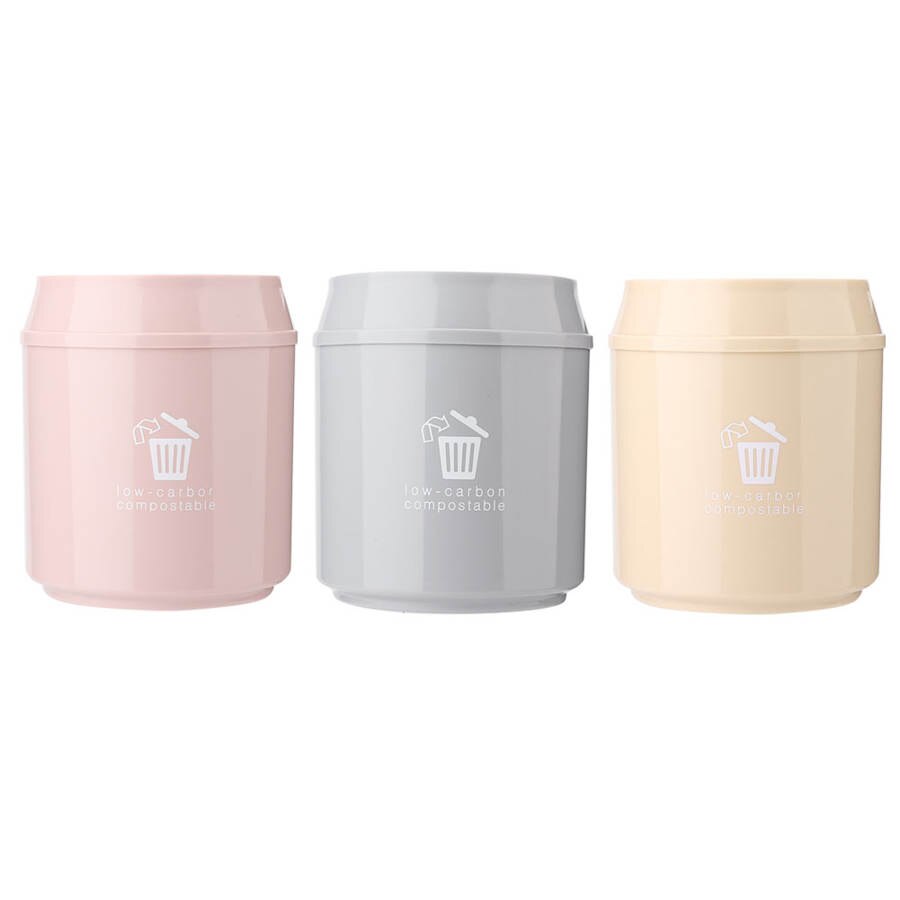 Small Waste Bin Desktop Garbage Basket Home Office Plastic Table Trash Boxes