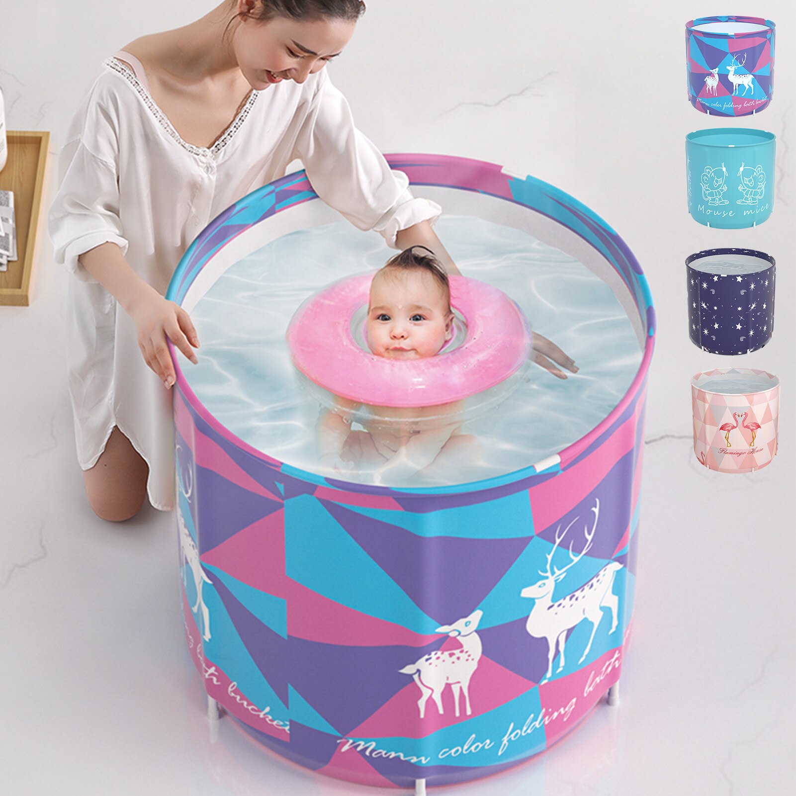 1PCS Portable Foldable Bathtub Family Bathroom SPA Soaking Non-toxic Pvc Waterproof Canvas Large Bathtub For Family Spa
