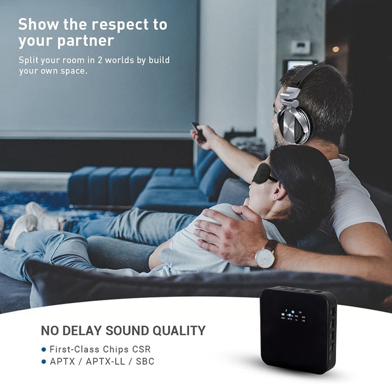 Bluetooth 5.0 Audio Transmitter Receiver AptX HD LL Low Latency CSR8675 Wireless Adapter RCA SPDIF 3.5mm Aux Jack for PC