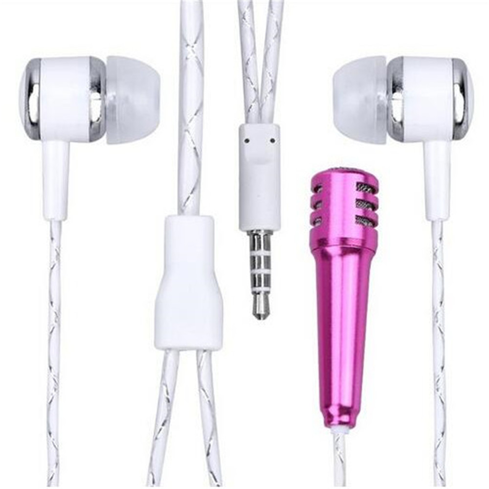 Mini Singing Microphone with Earphone for iPhone Android Smart Phone PC Laptop