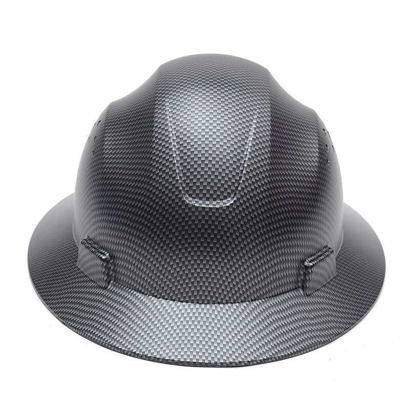 Full Brim Hard Hat Breathable Safety Helmet Lightweight Carbon fiber pattern Work Cap Construction Riding Men Women Helmets