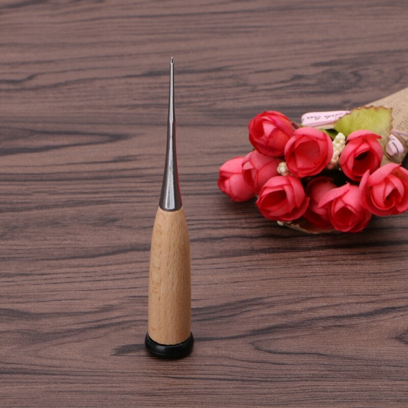 Leather Craft Awl Tool Hole Maker Wooden Handle Sewing Stitching Punching