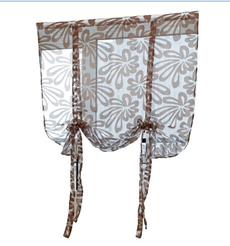 Beautiful Floral Tassels Voile Curtain Swags All Colours Pelmet Valance Net Curtains Voile Swag: Coffee