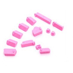 Juego de 13 unids/lote de tapones de polvo universales para ordenador portátil, tapón de polvo para Audio HDMI, tapón de polvo para ordenador portátil, tapón de polvo VGA: Pink