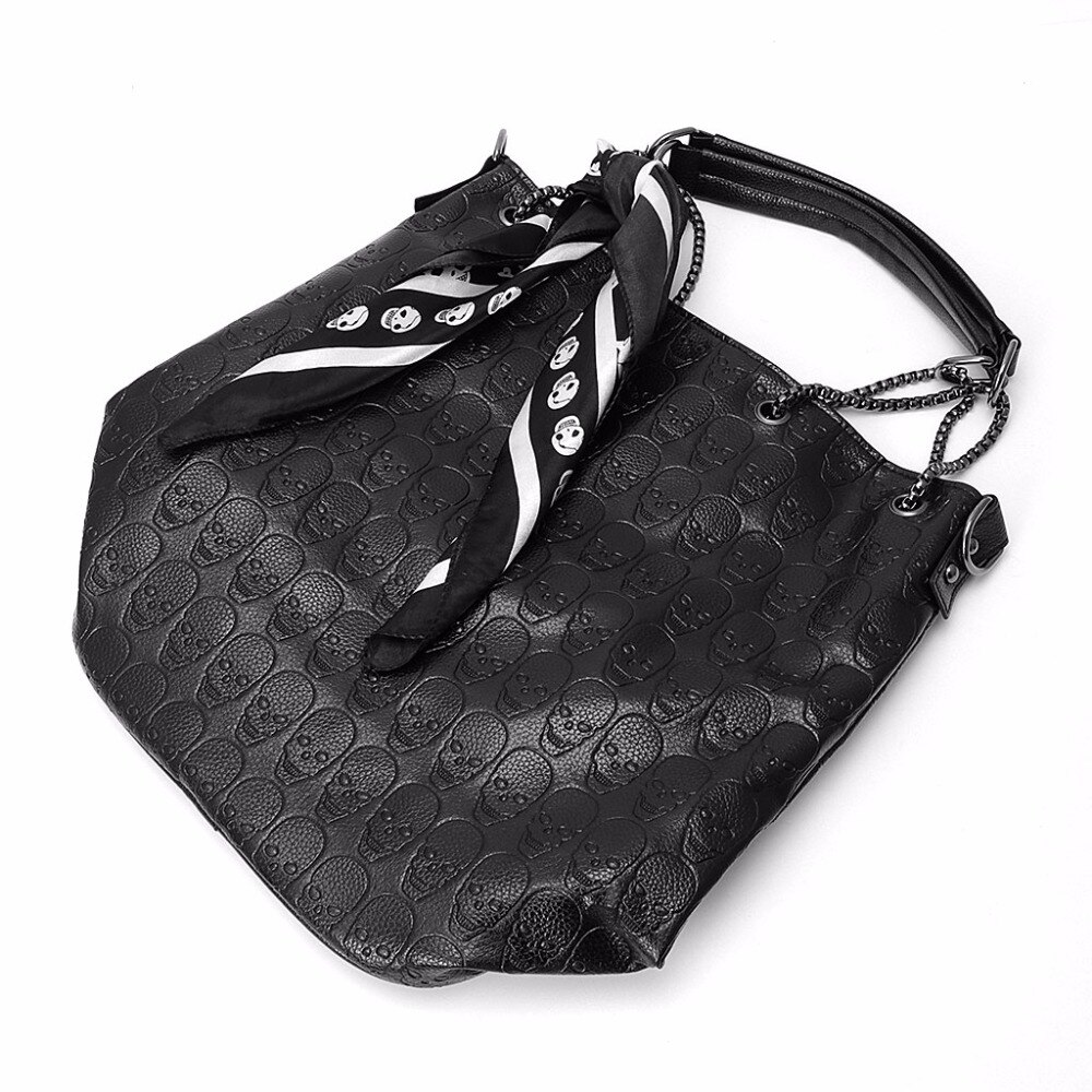 2Pcs Vrouwen Lady Schedel Handtas Schoudertassen Tote Purse Messenger Crossbody Set