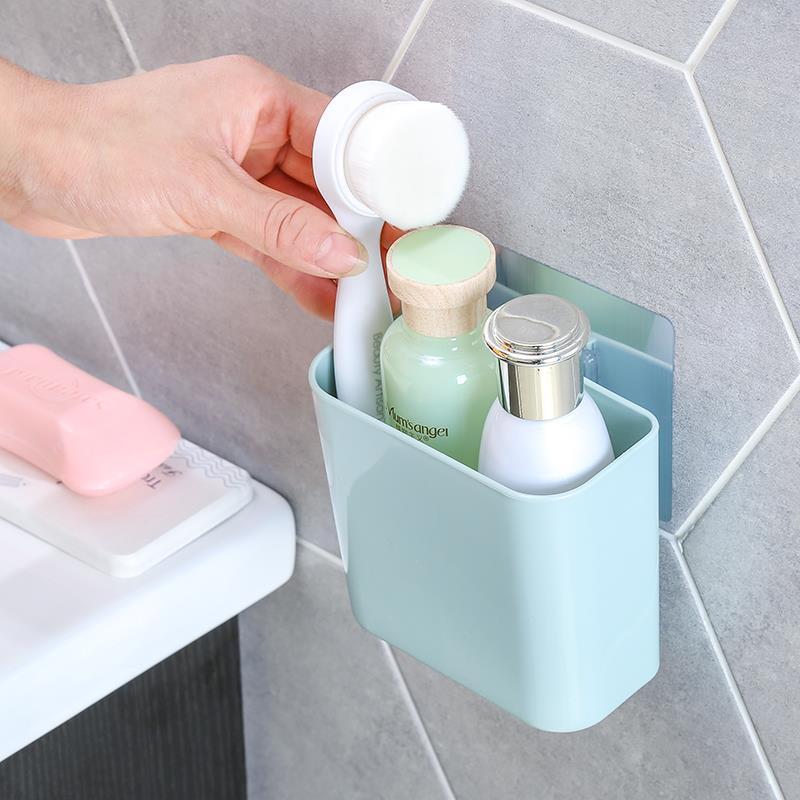 Multi-function Toothbrush Holder Wall-Mounted Punch-free Bathroom Shelf Toothpaste Storage Rack for Kitchen Bathroom Accessories