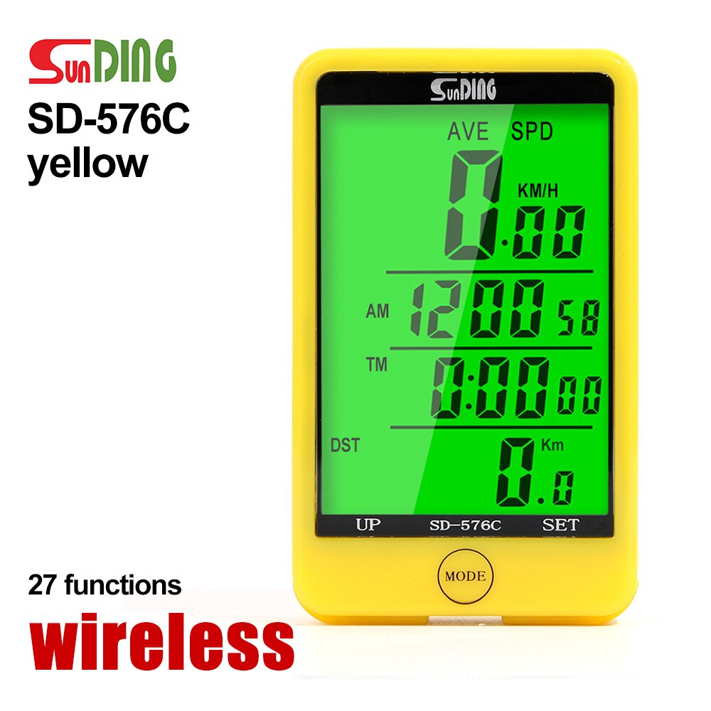 Sunding – compteur de vélo filaire/sans fil, ordinateur de cyclisme, compteur de vitesse, odomètre, chronomètre, étanche: SD-576C-wireless-Y
