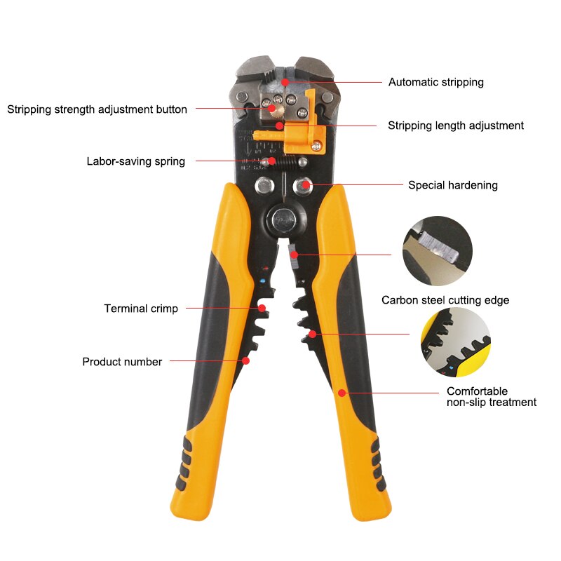 Crimper Cable Cutter Automatic Wire Stripper Multifunctional Stripping Tools Crimping Pliers Terminal: pilers
