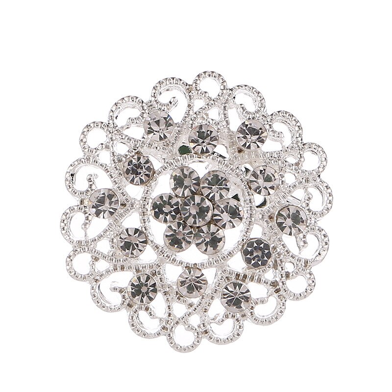 Lnrrabc Mode Vrouwen Zilverachtige Kleur Bloem Vormen Kristallen Imitatie Parel Broche Pin Sieraden Pins Broches De Strass Luxo