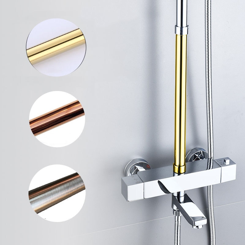 Brass Shower Tube Extend Pipe 30CM Extension Tube Bar,Heighten pipe sliding bar shower tube lengthen pipe bathroom accessorie