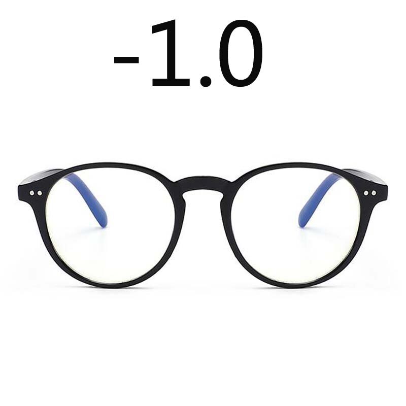 Valmiit likinäköisyyslasit naisten valkoiset ja mustat soikeat kehykset kirkaslinssi näkevät silmälasit 0 -1 -1.5 -2 -2.5 -3 -3.5 -4: Musta  -1.0