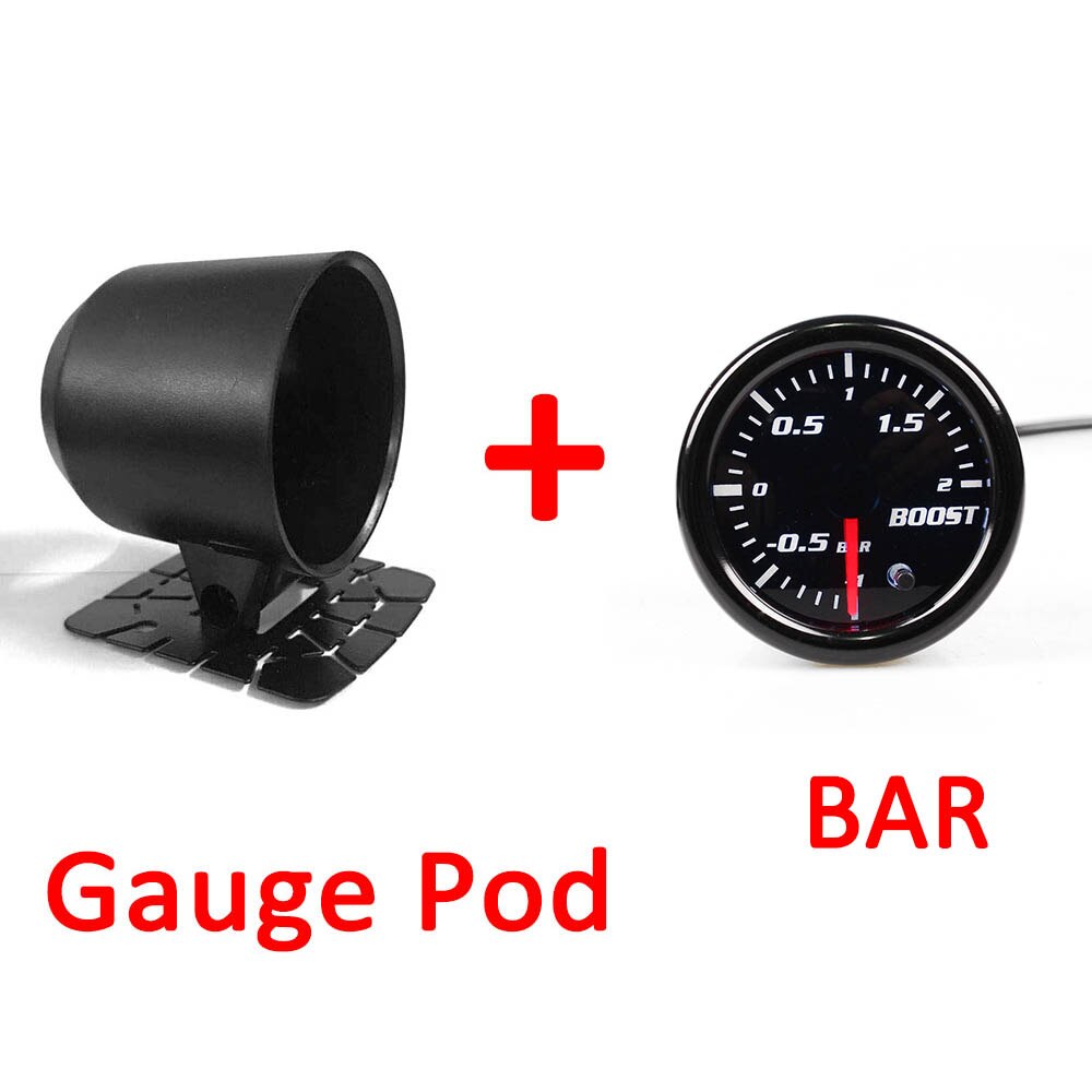 KET 2" 52mm Universal Car Auto Bar PSI Turbo Boost Gauge Meter With Sensor 7 Color LED Smoke Face auto gauge: BAR(Gauge Pod)