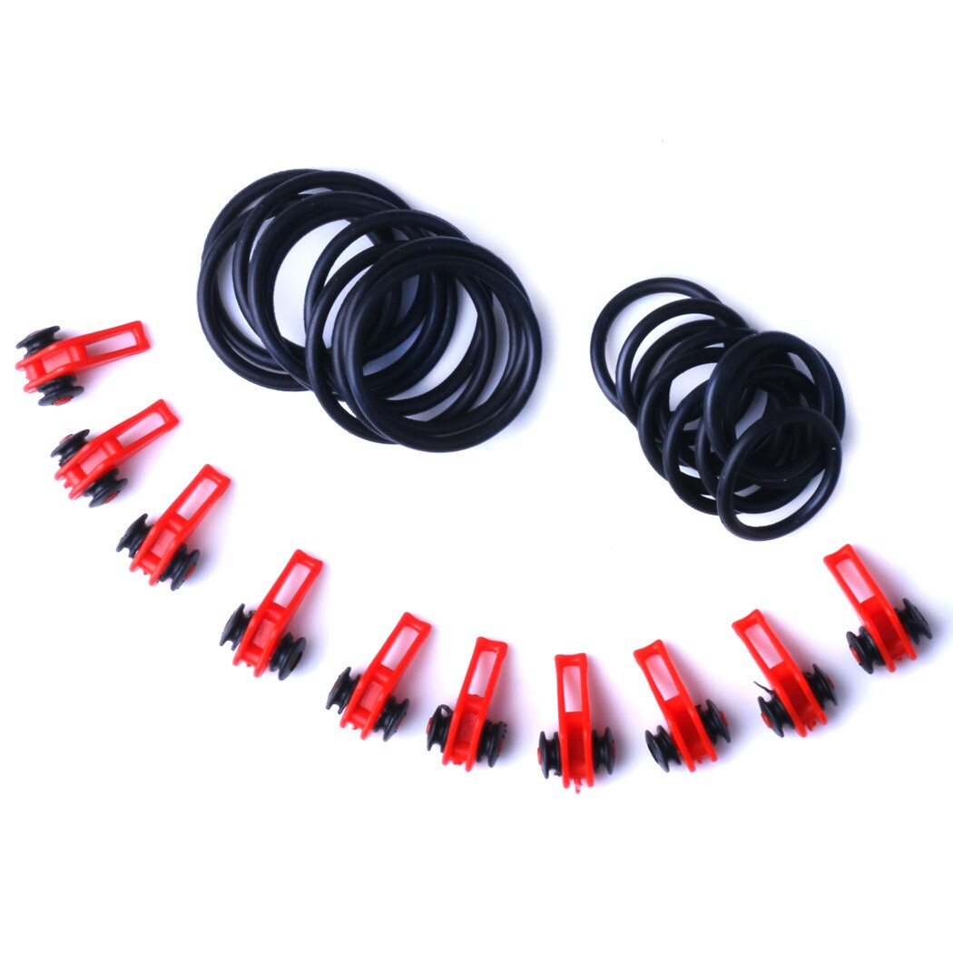 Plastic Fishing Hook Keeper Fishing Lures Bait Safety Holder for Fishing Rod Pole Fishing Tackle Tools Fishing Accessories: 10SET - A - Red