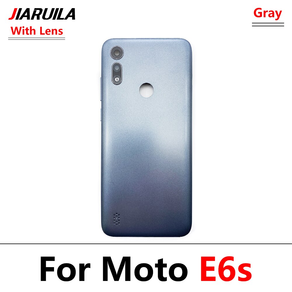 Back Battery Cover Rear Cover Glass Housing Case For Motorola Moto E6 Plus E6S G 5G E7 Power G20 G50 G60 With Glue Adhesive: E6S Gray