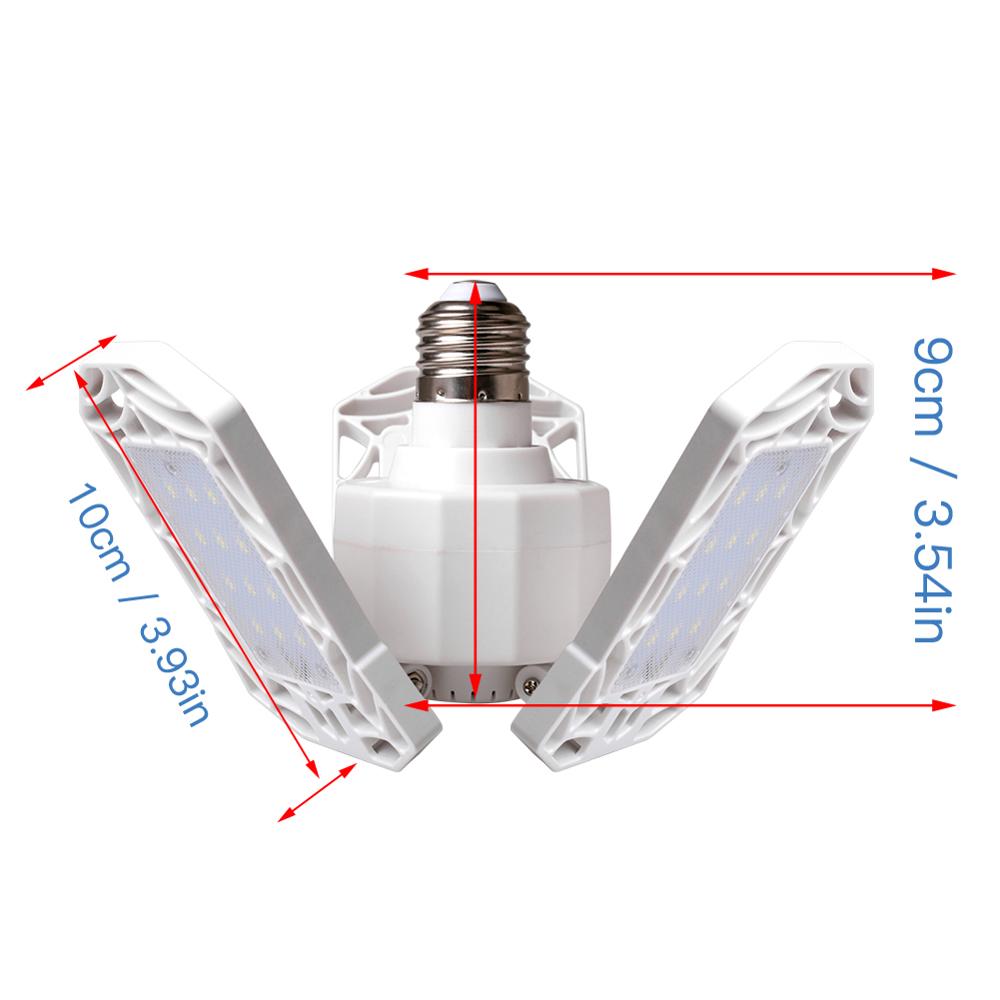 Lampe de Garage E27 30W | Lampe de Garage avec 3 têtes d'éclairage industriel, lumière d'atelier pour entrepôts sous-sol
