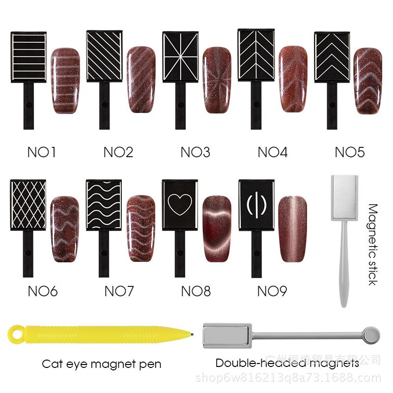 Nail Gereedschap Cat Eye Nagellak Speciale Magneet 3D Magic Thicken Multifunctionele Cat Eye Patroon Magneet Set