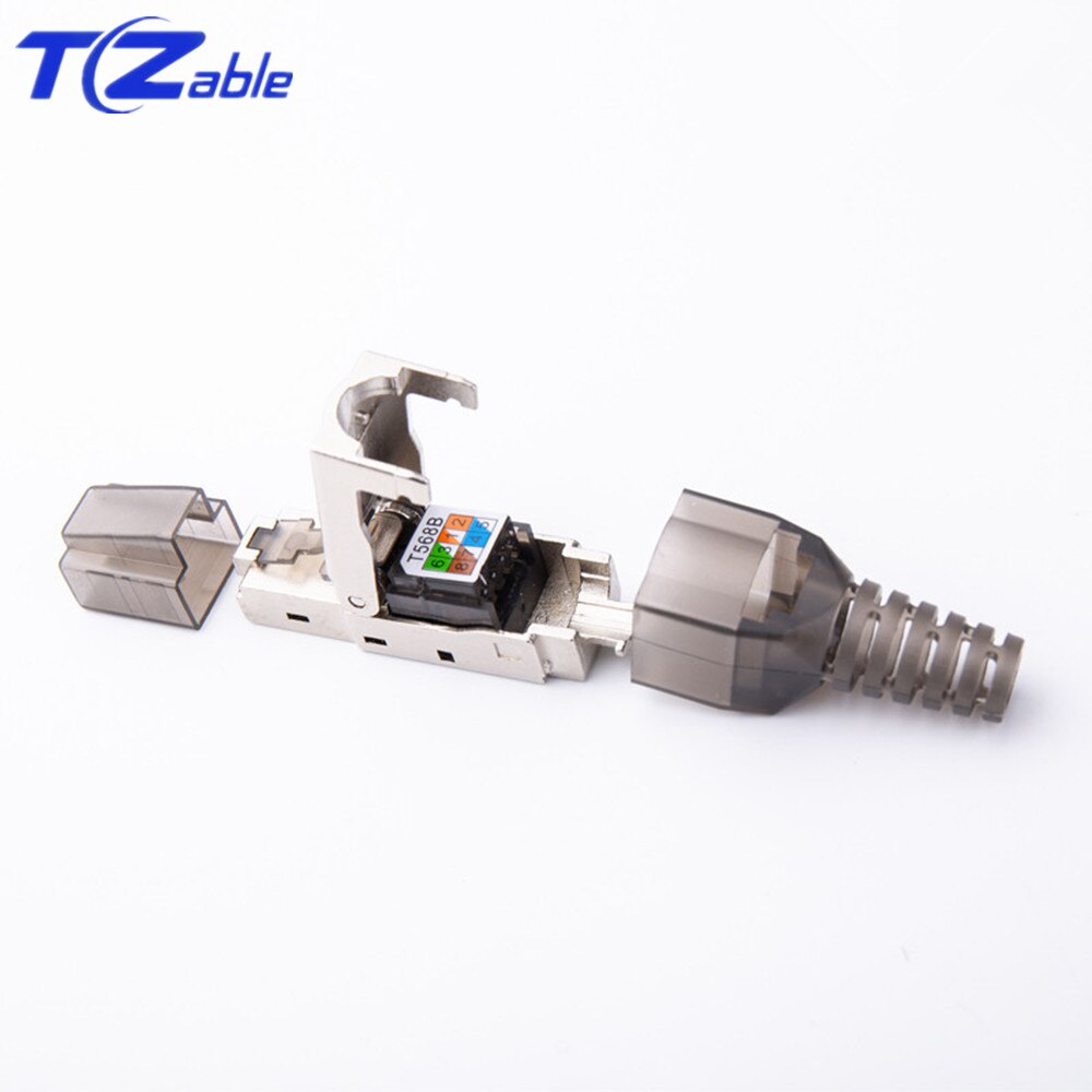 CAT6A RJ45 Adapter 10Gbps Afgeschermde RJ45 Tool Gratis Crimp Cable Connector Ethernet Plug Voor CAT.6A CAT7 Ethernet Kabels Connectors