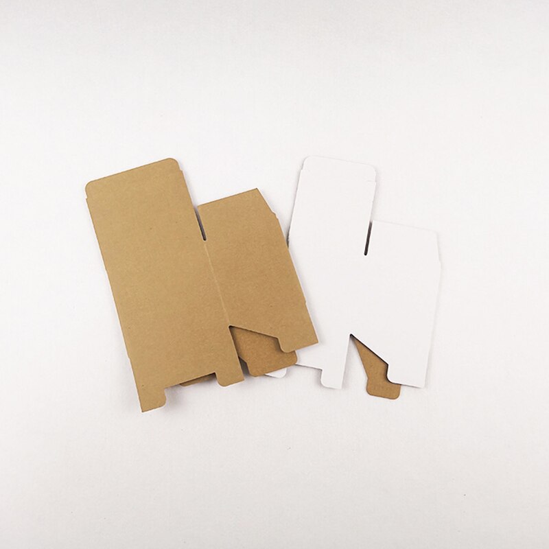 10Pcs White Kraft Paper Box Mailer Thicken Corrugated Box Square Packaging Box Mini Cardboard Carton