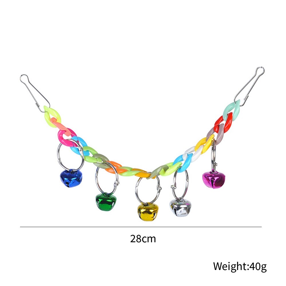 Parrot Hanging Cage Bird Cage Toys for Parrots Reliable &amp; Chewable-Swing Hanging Chewing Bite Bridge Wooden Beads Ball Bell Toys