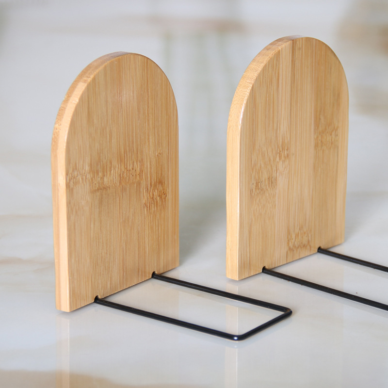 Handige houten ijzeren boekensteunplank Desktop boekensteunhouder Benodigdheden Accessoire Briefpapier Boekensteunen voor tijdschrift Eenvoudige stijl