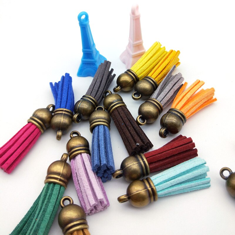 Fishwaves 38mm leren kwastjes mix kleur vintage kwastjes diy oorbellen sleutelhanger accessoires naaien franje kwastjes sieraden