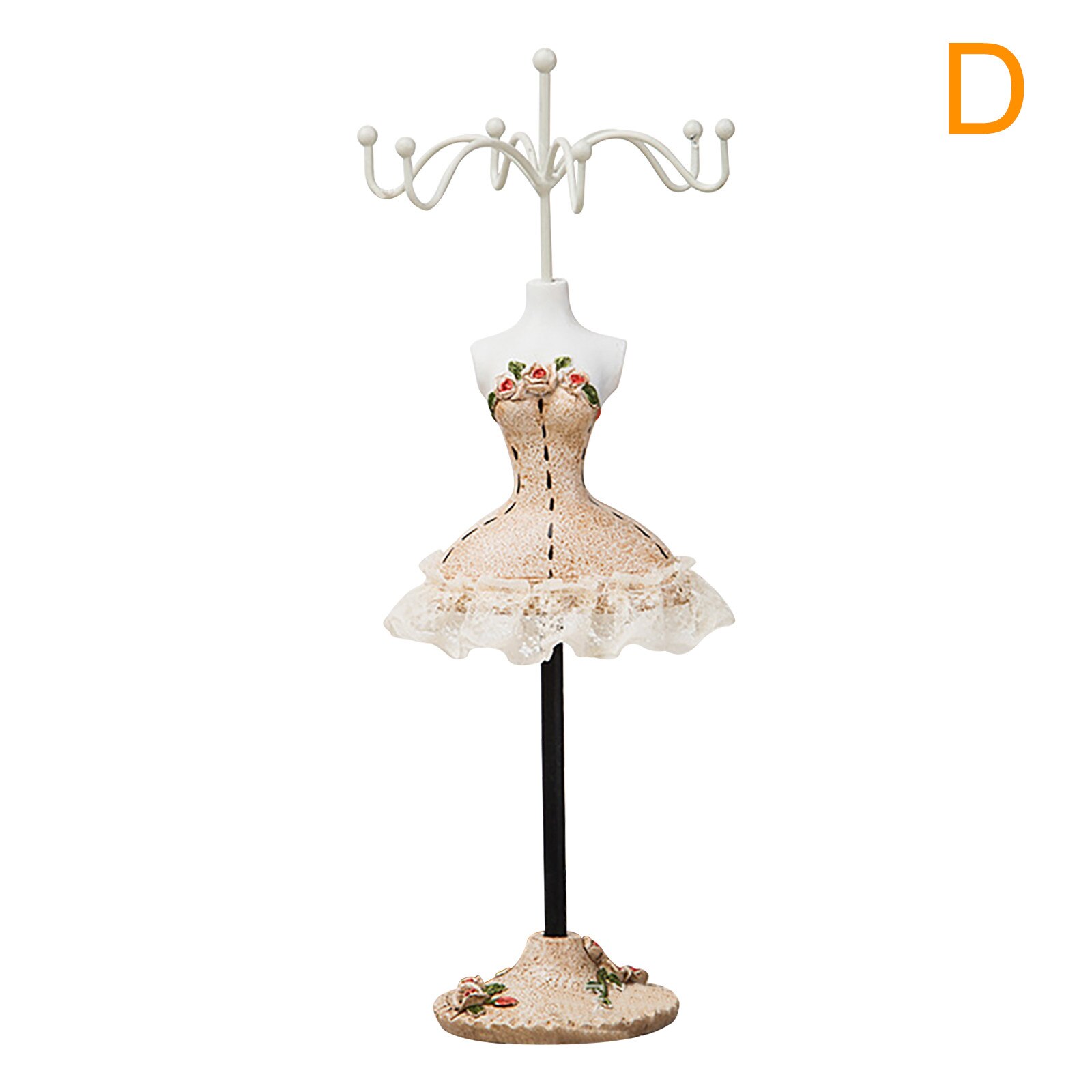 White Dress Lady Mannequin Jewelry Holder Bracelet Necklace Display Stand Home Jewelry Organizer Mall Necklace Show Stand: D