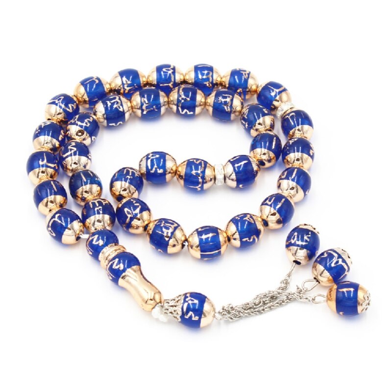 Musulmano Tasbih 33 perline Islam preghiera rosario culto islamico preghiera Misbaha cerimonia religiosa Eid Ramadan regalo: Blu