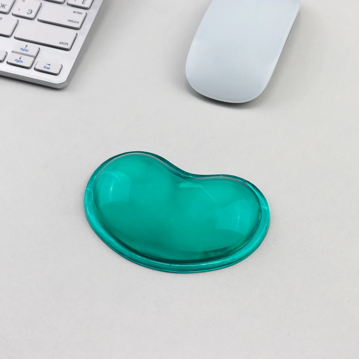 Crystal Wrist Guard Wavy Comfort Gel Computer Mouse Hand Wrist Rests Support Cushion Pad Silicone Heart-shaped Wrist Pad: Orange