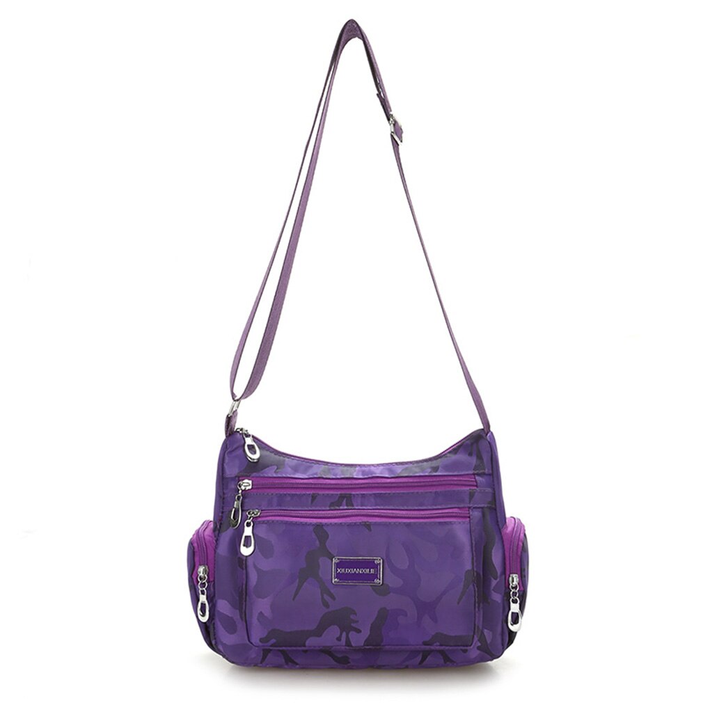 Women Handbag Multi-Functional Bag Women's Shoulder Bag Durable Waterproof Nylon Crossbody Messenger Bag Female: Dark purple