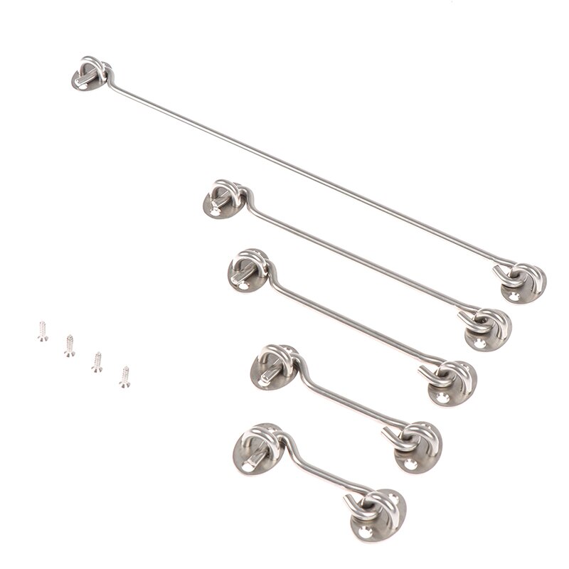 7 Size Stainless Steel Privacy Hook And Eye Latch Solid Thicken Barn Door Latch