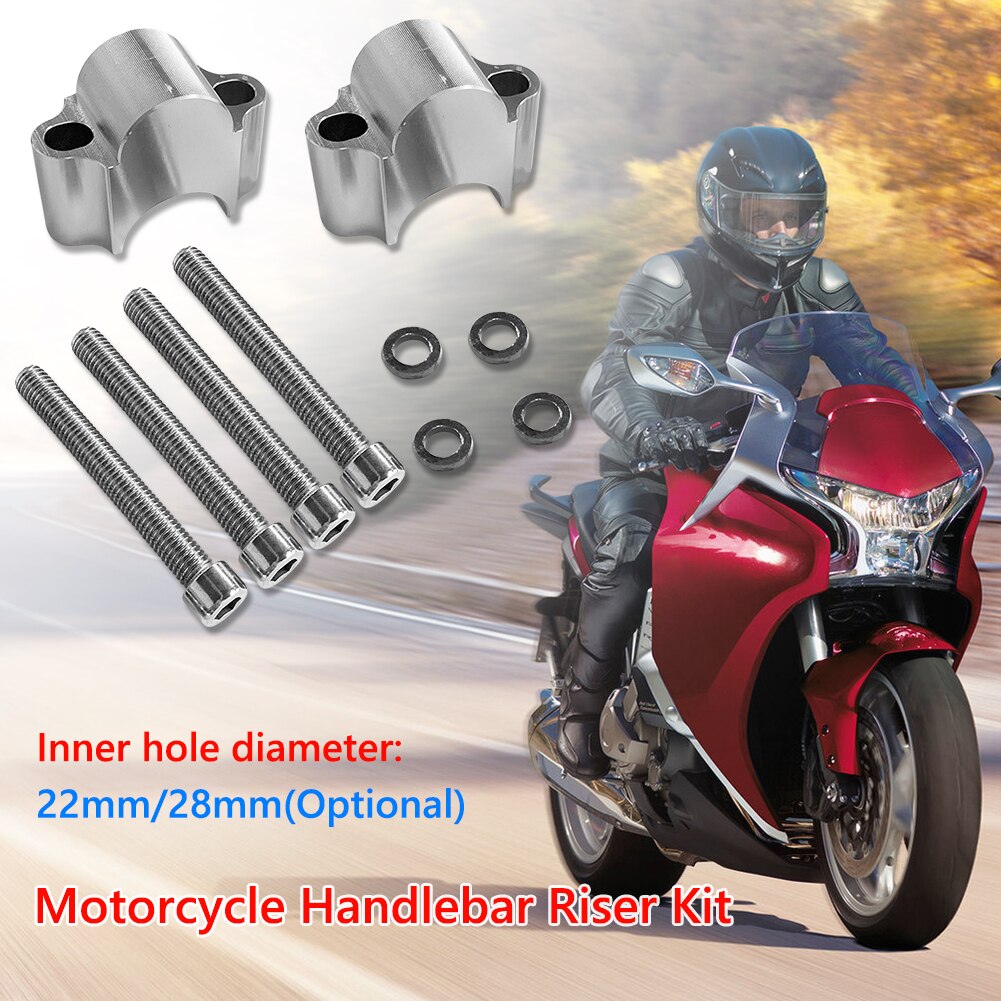 1 Pair Bars Clamp Handle Bar Risers CNC Aluminum R... – Vicedeal