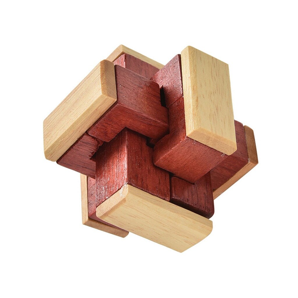 HIINST Puzzel Speelgoed Houten Brain Teaser met Slot 3D Cube Puzzels Beste 19APR24 P35