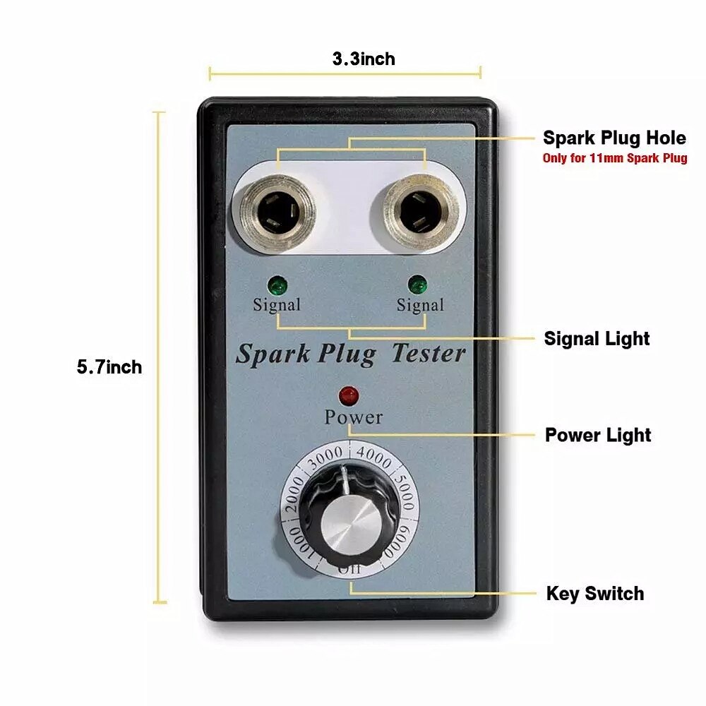 OBD2 Diagnostic Tool Car Spark Plug Tester Ignition Tester Detector with Dual Hole Automotive Analyzer For 12V Gasoline Vehicle