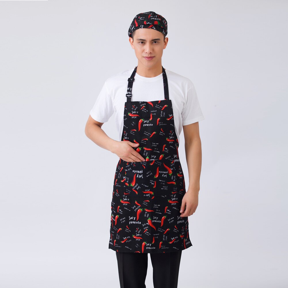 Unisex Striped Plaid Graphic Print Chef Apron Food Service Home Kitchen Cooking Wear Restaurant BBQ Cafe Work Uniform