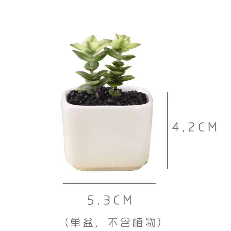 Ceramic Square Geometric Flowerpot Simple Succulent Plant Container Green Planters Small Bonsai Pots Home Decoration