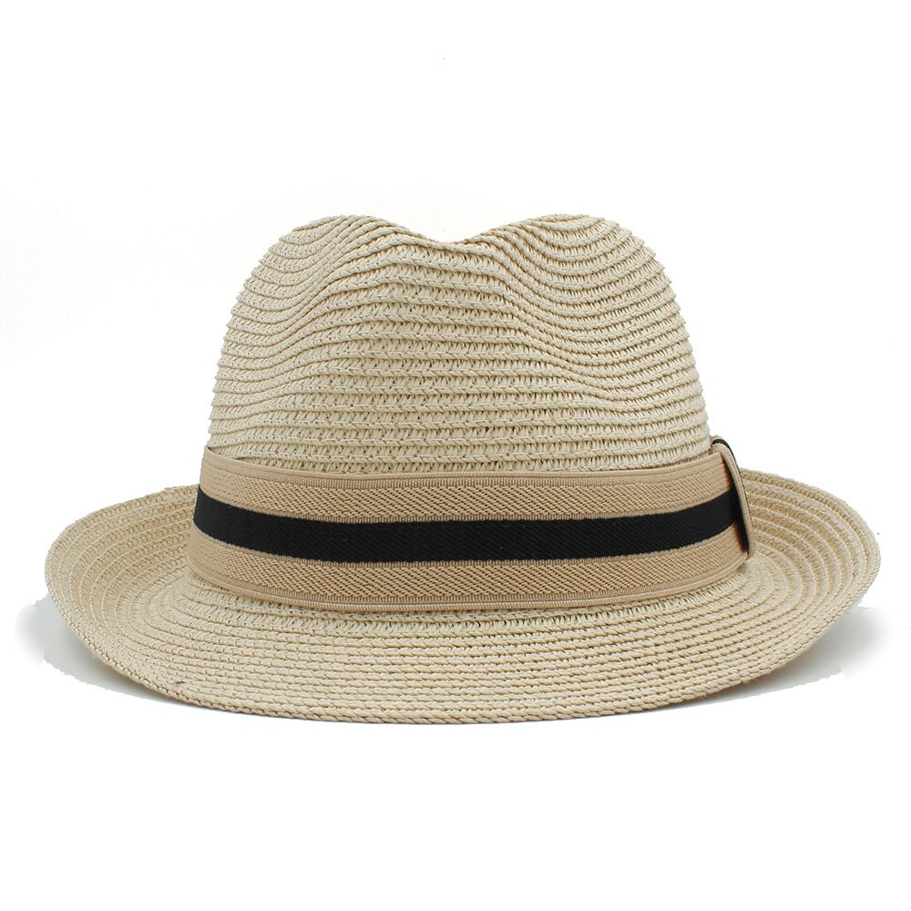 Classic Summer Women Men Toquilla Straw fedora Hat Queen Homburg Panama Cap Gentleman Dad Godfather Hat: Straw