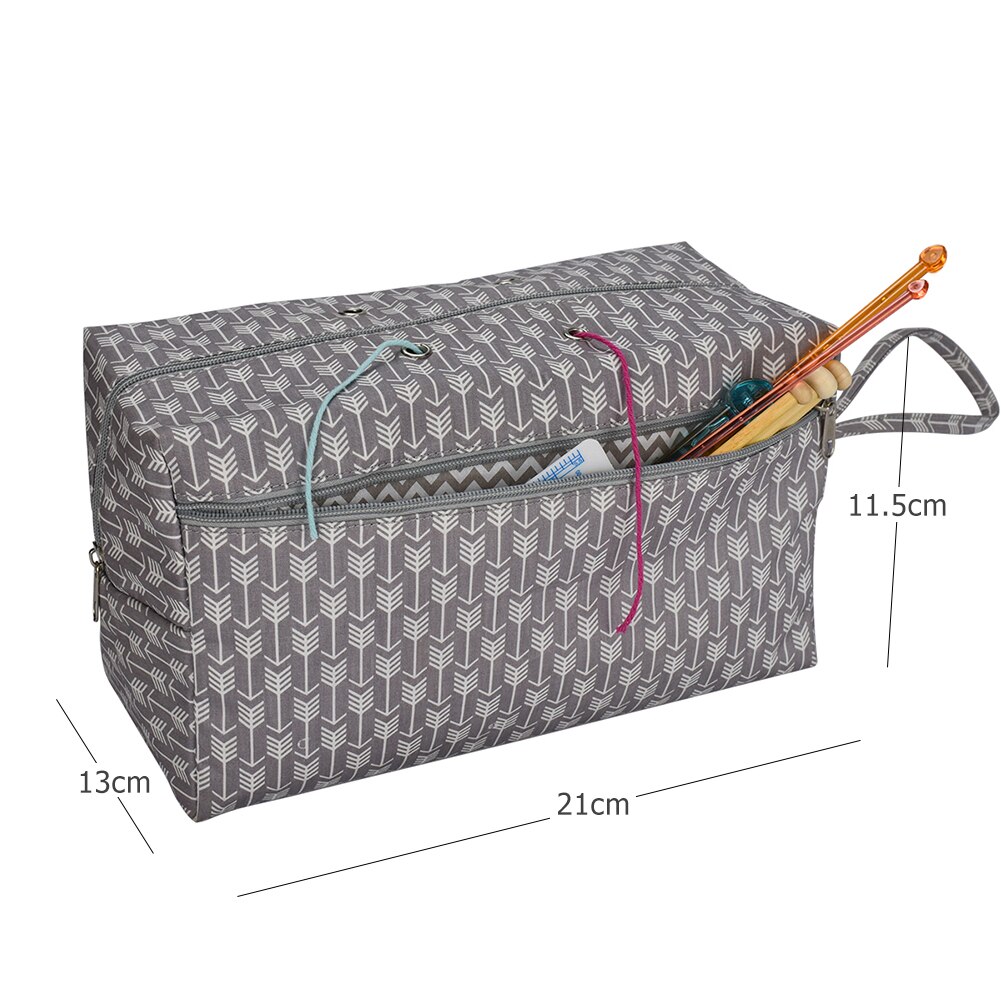 Breien organisatie haaknaalden garen opbergtas diy organizer houder diy kleding reis garen houder tas: 05
