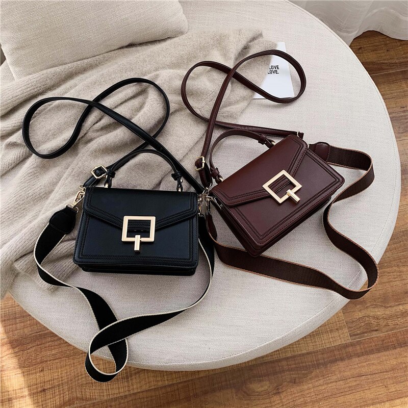 Sac à main en cuir PU pour femme, fourre-tout rétro bonne , sac à main de styliste à serrure pour voyage, sacoche Messenger,