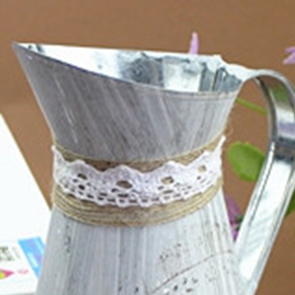 Vintage vannkanne shabby chic jern blomsterkanne krukke blomstervase for hjemmedekorasjon