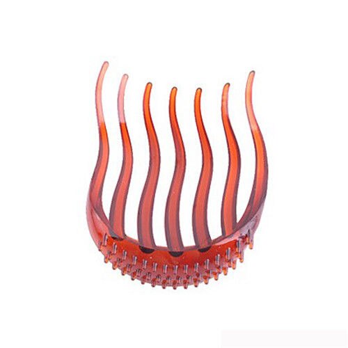 1pc hästsvansinsatser hårspänne bulle maker bouffant volym bröllop hår kam kvinnor fluffig hästsvans stylingverktyg: Brun